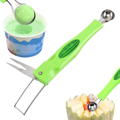 Produktbild von Wassermelonenkugelformer und Schneidewerkzeug für die Zubereitung von Keksen, Eiscreme und Desserts zu Hause