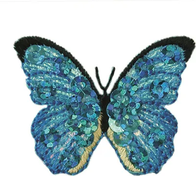 Produktbild von Mono Quick 04451 Schmetterling, türkis Bügelbild, Patch, ca. 3,6 x 2,8 cm Pailletten