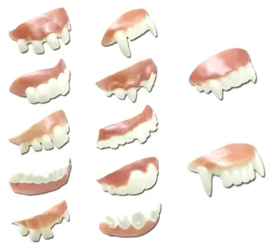 Image de TRANKIELO® - 12 fausses dents de vampire pour Halloween – Accessoires de cosplay, de maquillage pour fêtes, et de masques