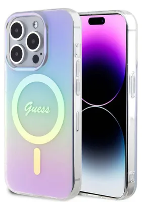 Zdjęcie produktu dla Etui Guess Iridescent IML MagSafe do iPhone 15 Pro fioletowy