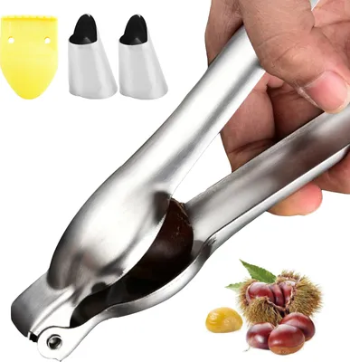 Produktbild von Kastanienöffner, Nussöffner, Multifunktionaler rutschfester Kastanienöffner, Kastanienöffner aus Edelstahl, für Walnüsse, Kastanien, Nüsse
