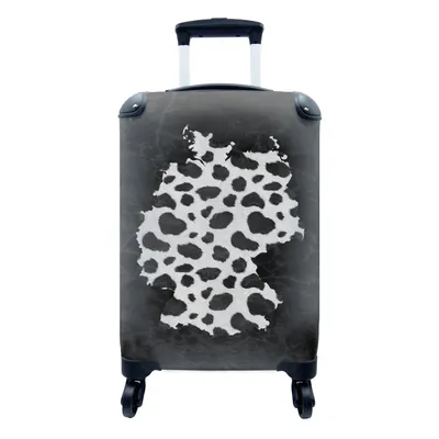 Produktbild von MuchoWow® Koffer Handgepäck Trolley Rollkoffer Kleine Reisekoffer mit 4 Rollen - Karte - Deutschland - Pantherdruck - Cabin Size < 55x40x23 cm & 55x40x20 cm - Fotokoffer - Kabinenkoffer - Boardgepäck - Reise-Box - Reisekoffer - Reisegepäck - Koffer mit Bild - Trolley für Kinder