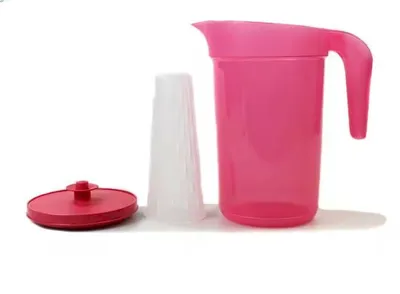 Zdjęcie produktu dla TUPPERWARE Aloha – dzbanek piknikowy 2,0 l, pomarańczowy, z pokrywką – dzbanek na wodę lub sok