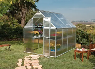 Zdjęcie produktu dla Szklarnia Palram Mythos - wymiary zewnętrzne: szer. 185 x gł. 250 x wys. 209 cm