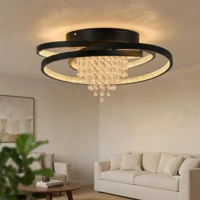 Obrázok produktu pre ZMH LED Stropné osvetlenie 40W stropné svietidlo lampa do obývačky okrúhla spálne teplá biela krištáľová do chodby stropné osvetlenie pre obývačku