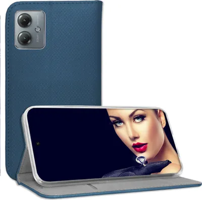 Produktbild von Bookstyle Schutzhülle Klapphülle Schutztasche Etui Cover für Motorola Moto G14 (PAYF0010IN, 6.5'') - Blau