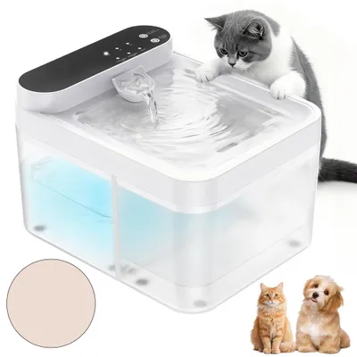 Produktbild von Intelligenter Katzenbrunnen,mit Frisch- & Abwassertrennung, Kabelloser Trinkbrunnen für Katzen und Hunde, 2,6L Großer Wassertank, 4000mAh Akku, Ultraleise & Leicht zu Reinigen