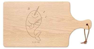 Produktbild von Mr. & Mrs. Panda Hackbrett Narwal Gitarre - Transparent - Geschenk, Meer, Schneidebrett, Brett, Frühstücksbrett, Gespräche, Problemlösung, Holzbrett, Käsebrett, Tanzen
