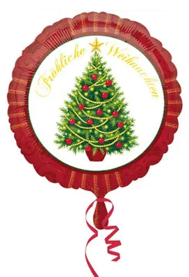 Folienballon Weihnachtsbaum 43 cm, rot, Heliumballon, Party-Deko