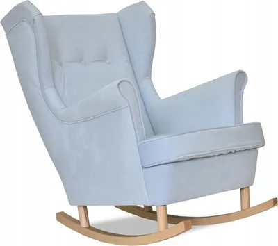 Image de Fauteuil ? bascule Welur bleu pastel Lux