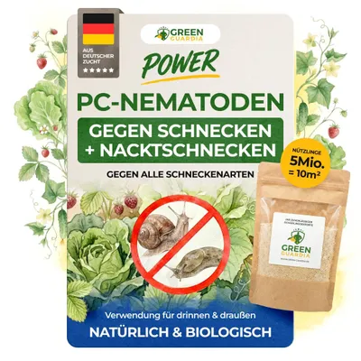Produktbild von Green Guardia Nematoden gegen Nacktschnecken – 5 Mio. für 10m², Schneckenschutz 100% biologisch & chemiefrei, Mittel gegen Schnecken im Garten