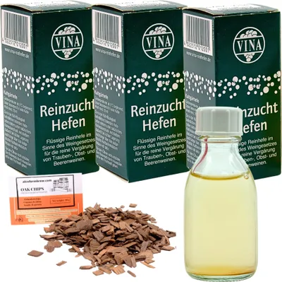 Produktbild von 3 x VINA Weinhefe für 100L - Kaltgärhefe, Set für 300L Wein, Vina Wein Hefe, Wein Flüssighefe