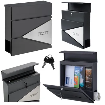 Immagine prodotto di Cassetta Postale Grande Per Lettere E Giornali Iscrizione Postale Antracite 37x37x10,5 Cm