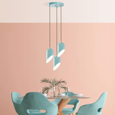 Produktbild von Opviq, Kesik - 6176 - 3 - Turquoise, Kronleuchter, METALLKÖRPER, Türkis, 121 x 30 x 30 cm
