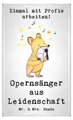 Produktbild von Mr. & Mrs. Panda Handtuch Opernsänger Leidenschaft - Weiß - Geschenk, Gästetuch, Gäste-WC, Frotteehandtuch, Gästehandtuch 30x50, gäste wc