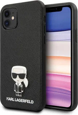 Produktbild von Karl Lagerfeld Apple iPhone 12 Mini Black Back cover case - Saffiano