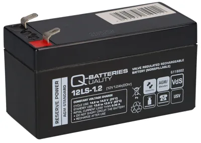 Produktbild von Q-Batteries 12LS-1.2 12V 1,2Ah Blei-Vlies Akku / AGM VRLA mit VdS