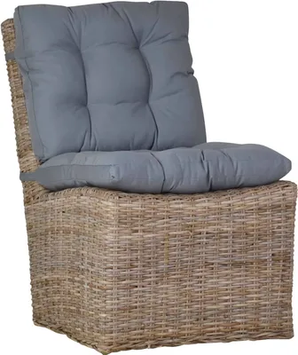 Produktbild von MiaMöbel Sessel 60x85x68 cm Modern 100% Baumwolle Rattan Kubu-grau