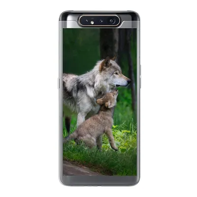 Produktbild von MuchoWow® Handyhülle Schutzhülle Hülle für Samsung Galaxy A80 Wolf - Baby - Wald Silikon Softcase Handy Hülle - Schutzdeckel