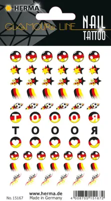 Produktbild von HERMA CLASSIC Nail Tattoo "German Star" 1 Blatt á 65 Sticker