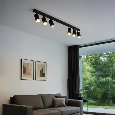Zdjęcie produktu dla Spot reflektor natynkowy PIPE czarny 6xGU10x10W aluminium wym:16,5x119,5x5,5cm IP20 Milagro