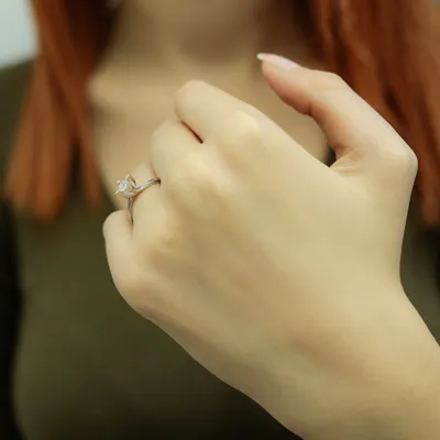 Produktbild von 0,31 Carat Solitär Diamant Ring Antragsring 14 Karat Weißgold