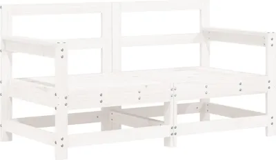 Produktbild von Garten-Ecksofas 2 Stk. Weiß Massivholz Kiefer