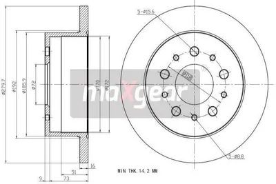 Produktbild von 2x MAXGEAR HINTEN Bremsscheibe für FIAT DUCATO Kasten 250