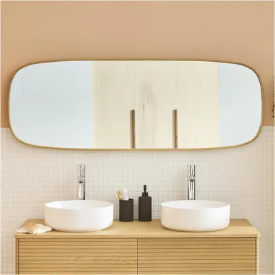 Image de Miroir rectangulaire chêne FLOKI 50x140