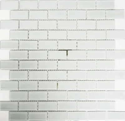 Produktbild von Mosaikfliese Transluzent weiß Brick Glasmosaik Crystal weiß BAD WC Küche WAND MOS66-0102_f | 10 Mosaikmatten