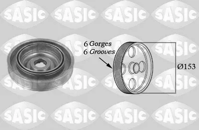 Produktbild von SASIC 2150003 Riemenscheibe Kurbelwelle für FORD Focus II Schrägheck (DA, HCP, DP) 153mm