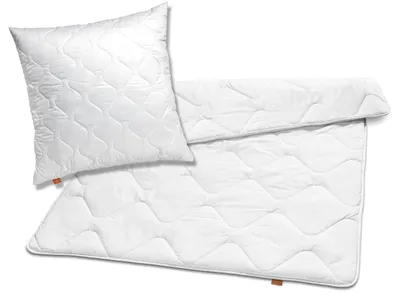 Produktbild von Kopfkissen 80 x 80 cm + Bettdecke 155 x 220 cm, Winterbettdecke, allergikergeeignet, 100% Mikrofaser, sleepling