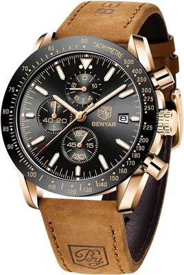 Produktbild von Herren-Analoguhr, Quarz-Chronograph, wasserdicht bis 30 m, Leuchtzeiger, Datumsanzeige, lässige und elegante Designeruhr für Business und Freizeit