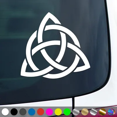 Produktbild von PantherPixel Triqueta Aufkleber Keltischer Kelten Knoten Sticker Auto Geschenkidee Farbe Weiss