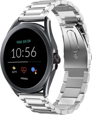 Produktbild von Strap-it Stahlarmband - Kompatibel mit Fossil Gen 5Armband 44mm Fossil uhrenarmband Fossil ersatzarmband Edelstahl für Smartwatch 22mm Armband Silber 22mm