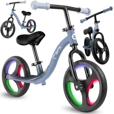 Produktbild von MoMi ISOKA Laufrad Kinder Fahrrad - Balance Bike – TPR-Räder mit LED, ab 2 Jahren bis 35 kg - Blau