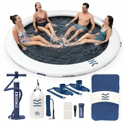 Image de Anneau Gonflable 6 Personnes avec Accessoires Inclus, Jusqu'à 420 kg, 3,05 m
