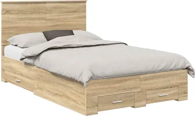 Immagine prodotto di vidaXL Struttura letto con testiera in rovere Sonoma 120 x 200 cm Materiale a base di legno