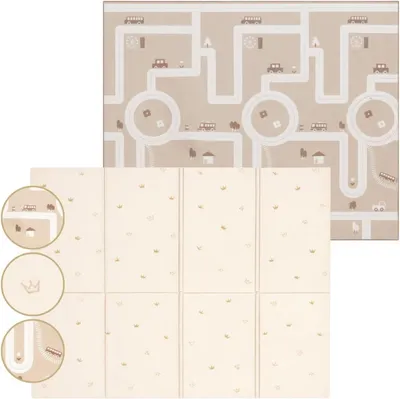 Produktbild von Baby Spielmatte 180 x 200 x 1 cm, doppelseitig faltbar, XPE Schaumstoff, mit Tasche, für Kinderzimmer