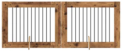 Produktbild von Hundetor mit Ständern 2 pcs Altholz 100 x 80 cm Holzwerkstoff