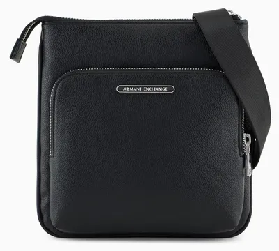 Produktbild von Armani Exchange Men's double pockets middle logo lettering plate crossbody, Blac