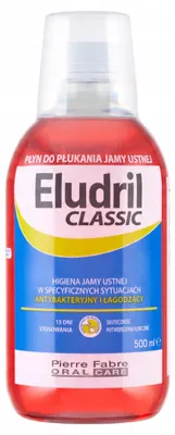 Zdjęcie produktu dla ELUDRIL Classic 500ml płyn do płukania ust PierreFabre higiena podrażnienia