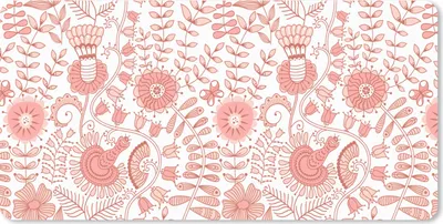 Produktbild von MuchoWow® Mauspad Mousepad Blumen - Muster - Pastell 60x30 cm - Mousepads - Maus Mat - Pad - Mausunterlage - Nachhaltig