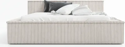 Produktbild von Polsterbett RIO 180 x 200 mit Matratze und Bettkasten. Farbe: Hellbraun