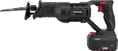 Produktbild von PARKSIDE PERFORMANCE® 20 V Akku-Säbelsäge-Starterset PSSAP 20-Li E5 mit 4Ah Akku