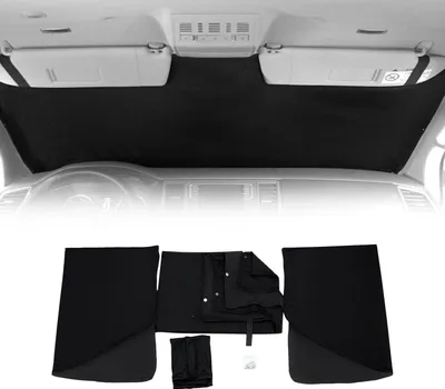 Image de Rideaux pare-soleil magnétique pour Ford Connect 2014-2021 Noir Tissu