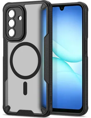 Image de Coque de protection pour Galaxy A26 / A18 / A17 5G / 4G, Tech-Protect Rugged Shield MagSafe, finition mate couleur gris anthracite avec cadre noir