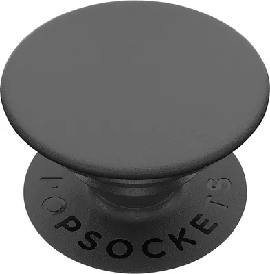 A black PopSocket grip is shown against a white background.