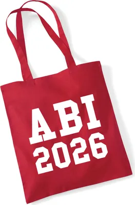 Produktbild von Huuraa Jutebeutel ABI 2026 Abitur 10 Liter Classic Red Baumwolle Tasche Geschenkidee