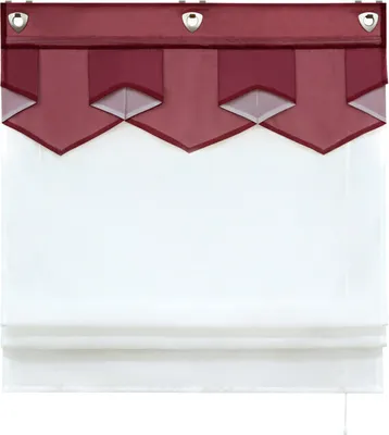 Produktbild von Delien Raffrollo ohne Bohren mit Hakenaufhängung Voile Raffgardinen mit farbigem Abschluss Küche Vorhänge Rot BxH 60x140 cm